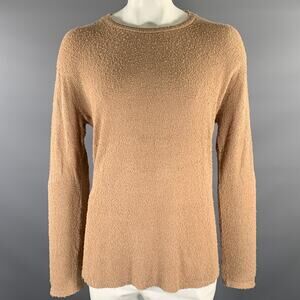 JOHN ELLIOTT Size L Camel Textured Cotton Nylon Boat Neck Pullover